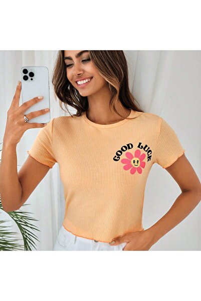 Mood Lab Women's Print Detailed Crop