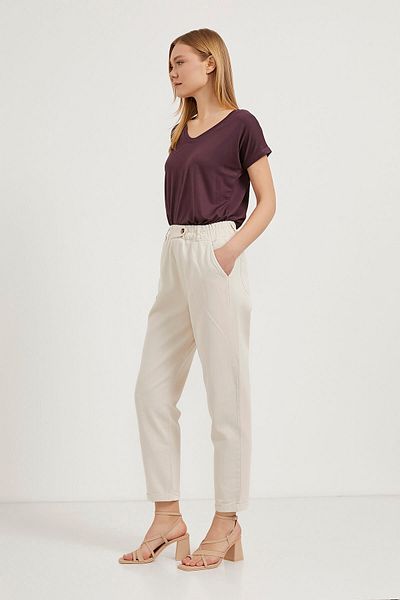 Arma Life Women's Elastic Waist Double Leg Loose Stone Trousers