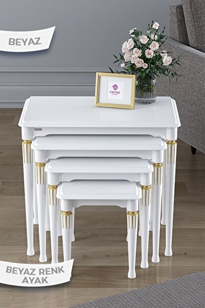 Canisa Concept Zeyra Serisi, 1.sınıf Mdf Ve Lake Boya, Avangart 4'lü Beyaz Zi...