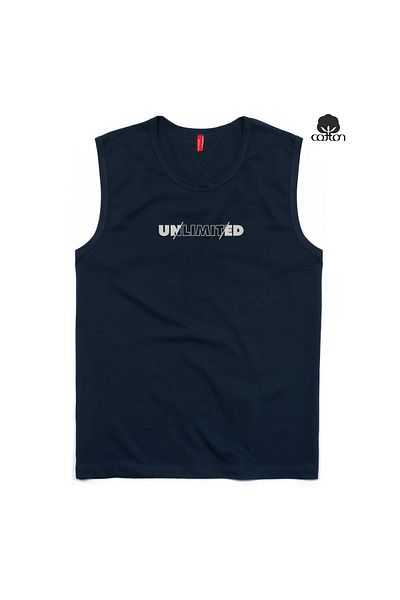 Cottonland Ανδρικό UNLIMITED Normal Cut O Neck Single Jersey Χτενισμένο Μονό ΣΚΟΥΡΟ ΜΠΛΕ