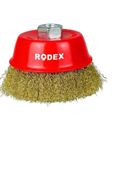 Rodex Fringed Wire Bowl Brush 75mm Metal-Paint Cleaning (Frs075)