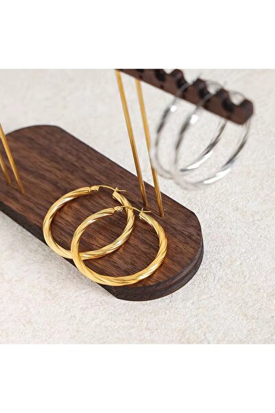 Siya Silver Kararmaz Çelik Burgu Halka Küpe