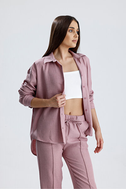 Sienza Women's Oversize Top and Bottom Set – Shirt and Elastic Pants Set of Two