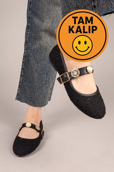 Birikon Owo Gold Accessory Ballerina Tüvi̇t Black