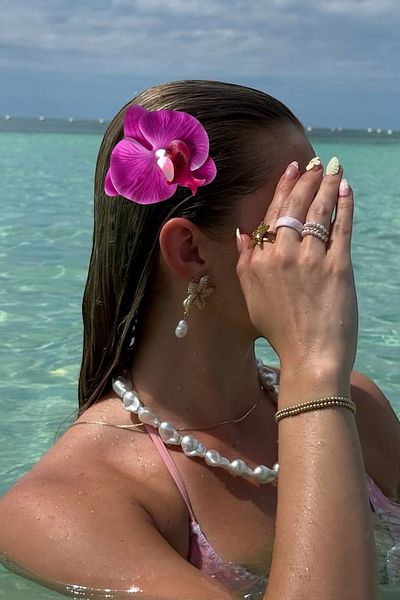 TAKIŞTIR Set de cleme și catarame Aloha Orhidee de culoare fucsia