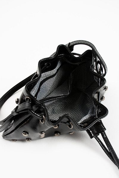NBİBAGS Geantă de umăr pentru femei Black Trok Stone Mini Geantă Neagră