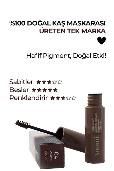 Noemi 100% Natural Eyebrow Mascara - Nourishing Feature - Eyebrow Mascara - 04 Warm Brown - Warm Brown