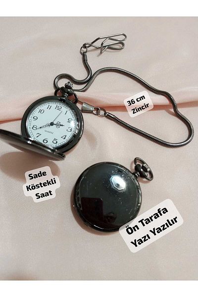 Brality Luxury Chain Watch Without Pattern (Text Written on It) - Black Color (36 cm Chain) - 0053