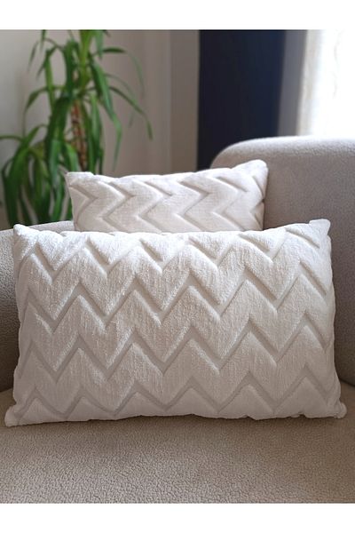 Benlisso Home Zigzag Bohemian Punch Punk Special Design Διακοσμητική Μαξιλαροθήκη Ριχτάρι 1 Τεμάχιο Χρώμα εκρού