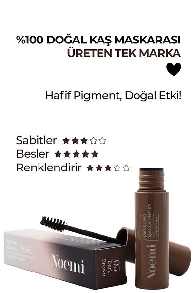 Noemi 100% Natural Eyebrow Mascara - Nourishing Feature - Eyebrow Mascara - 05 Dark Brown Dark Brown
