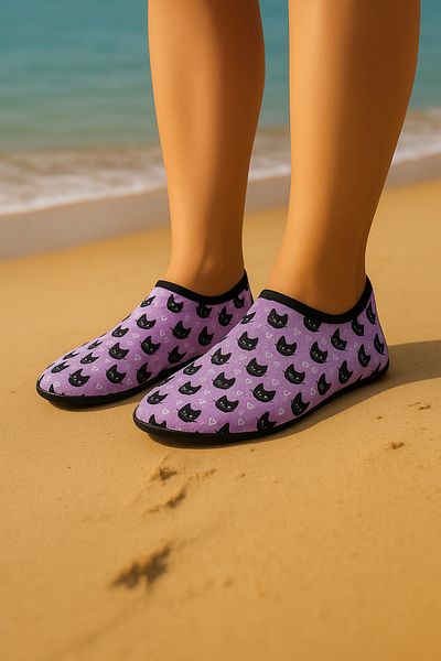 fluffy Pantofi de plajă și mare pentru femei, pantofi de piscină