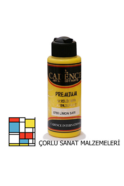 Cadence Premıum Akrilik Boya 0755 Limon Sarı 120ml