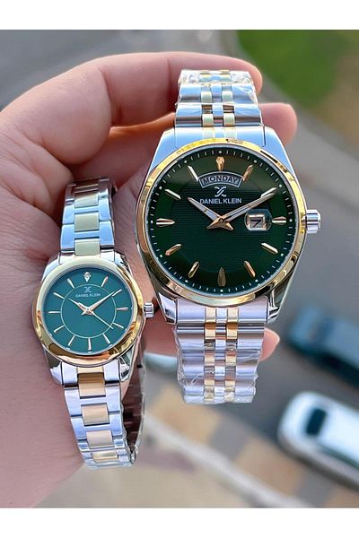 Daniel Klein Couple Couple Watch Steel Band 3 Atm Water Resistant Special Design Wristwatch Vs.Blkt.011