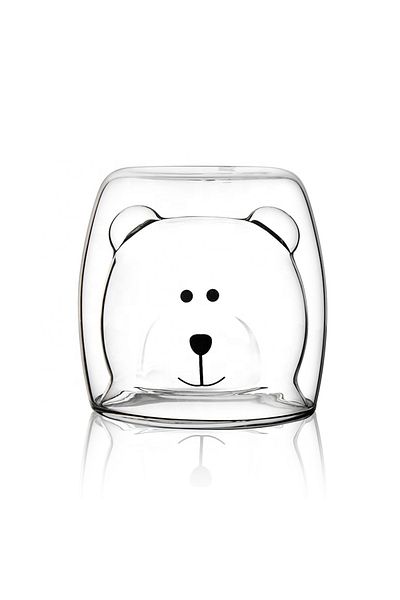Bogadini Double Borosilicate Glass Mug – Bear Shape, Tea, Coffee, Milk