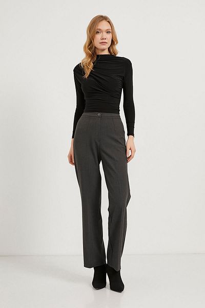 Arma Life Pantaloni palazzo antracit cu talie înaltă pentru femei