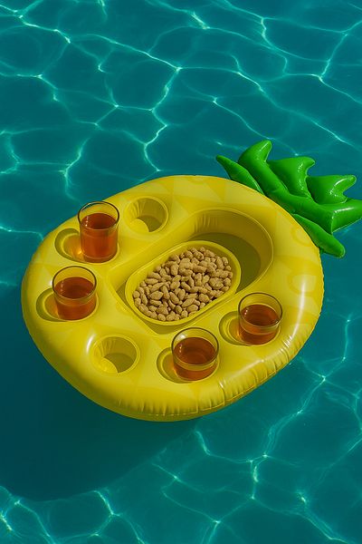 Şeker Ofisi Pineapple Shaped Large Inflatable Cup Holder – Pool Drink & Snack Floating Tray