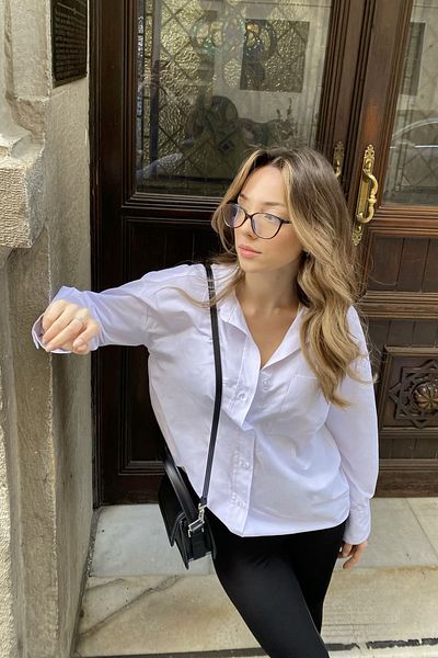 la & vetta Cămașă albă Oxford oversize