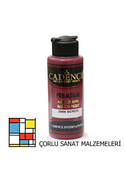 Cadence Premıum Akrilik Boya 2000 Bordo 120ml