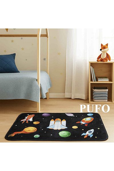 PUFO Covor pentru camera copiilor Flying Rocket, 60 x 40 cm, poliester