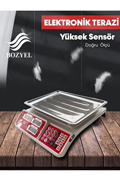 Genel Markalar Elektronik Terazi-çelik Kefe-çift Yönlü Ekran Tartı-40 Kg Kapa...