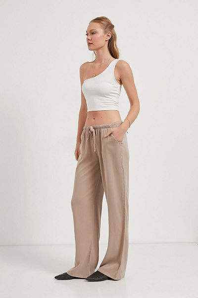 Arma Life Women's Elastic Waist Casual Loose Mink Baggy Trousers