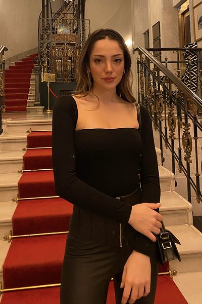 la & vetta Bluză neagră cu mânecă lungă cu decolteu pătrat