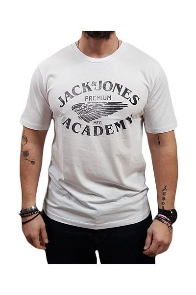 Jack & Jones Μπλουζάκι Jprblufreddy Tee Crew Neck Λευκό
