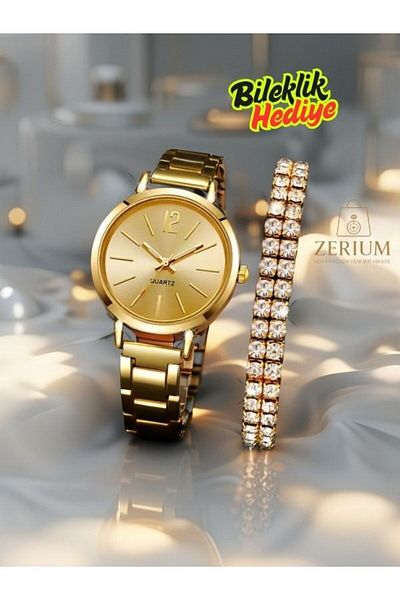 ZERİUM Elegance of Time – Stylish Women's Watch with Bracelet Gift