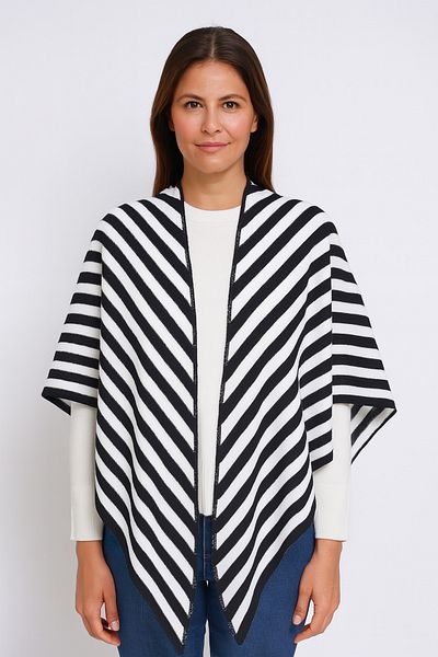 Sebir Moda Striped Triangle Knitwear Shawl