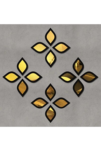 exalted hawk Su Damlası Dekoratif Ayna Seti Ahşap 16 Adet Pleksi Ayna