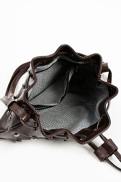 NBİBAGS Geantă de umăr pentru femei Trok Stone Mini Pouch neagră, maro