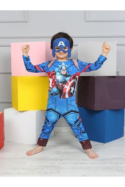 Gadget Gear Costum pentru copii Captain America - stil supererou, pentru Halloween si petrecere