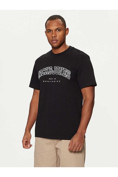 Jack & Jones Tricou imprimat cu logo-ul cu gât negru