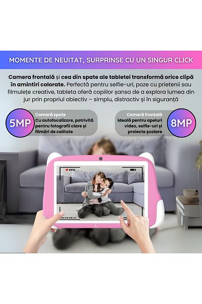 FAMIFY KidsTAB children's tablet, 8 inch, powder pink + case and 64 GB memory card included