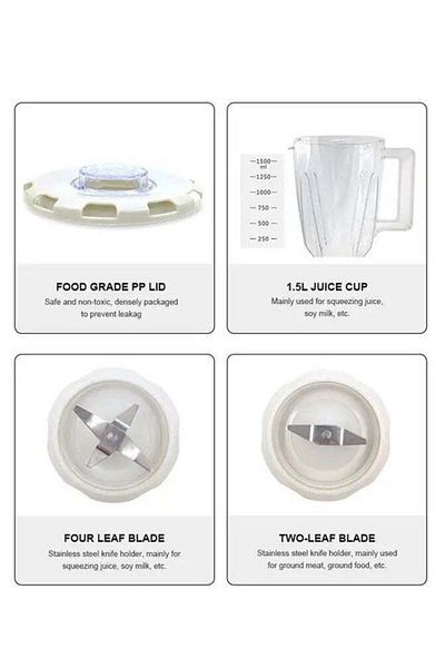 Micro Plus Microplus 2 in 1 Multifunctional Blender with Stainless Steel Blades 400W PS-10205 - 4 Speed Control