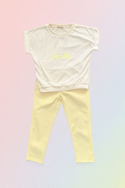 Veni Baby Girl's Pantalon T-Shirt Set