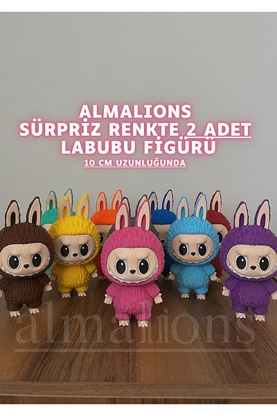 almalions Standing Labubu Figure in Surprise Color - 10 cm - Plastic Figure - 2 Pieces