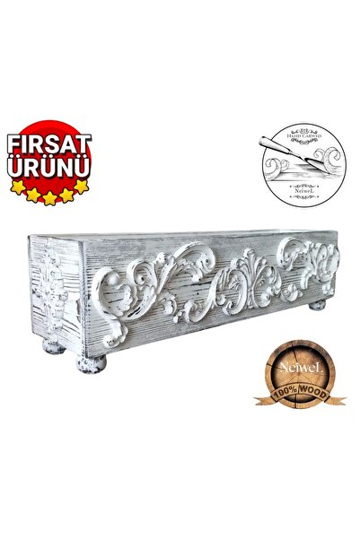 Neiwel Vintage Due Eskitme Beyaz Ahşap Kutu