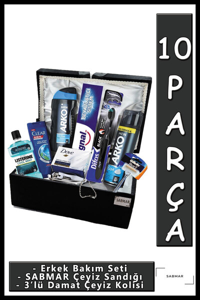 Arko Men Çeyiz Sandığı Damat Bohça Sandık Erkek Bakım Seti Damat Sabmar Çeyiz...
