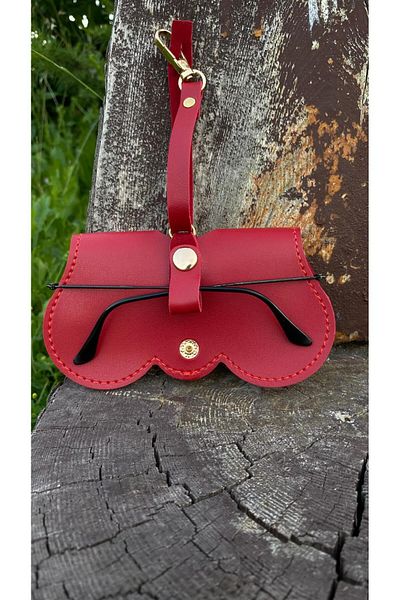Atölyezümra Hanging Glasses Case Circle Model (Red)