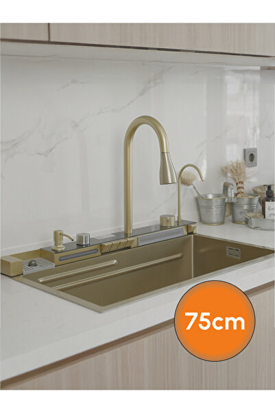 GL GENERAL 75*46cm Dijital Göstergeli Fonksiyonel Çelik Eviye Seti