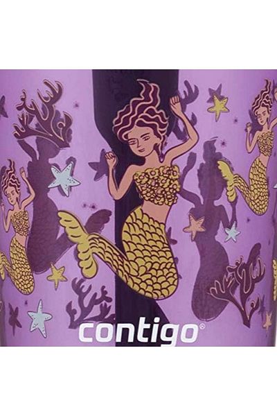 Contigo Kids Spill-proof Tumbler With Straw - Eggplant With Mermaid, 414ml