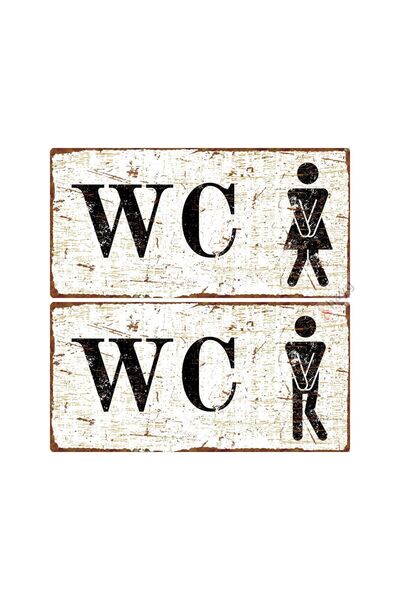 Hayg Equipment Toilet Sign - Rust Look Aluminum Sign - 1 Ea Women's - Men's W...