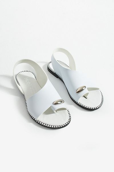 SOLDOY Women's White Gold Ring Detailed Daily Sandals and Slippers