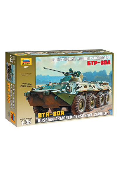 Zvezda 1/35 Russian Btr-80a Personal Carrier Plastik Askeri Araç Maket Kiti, ...