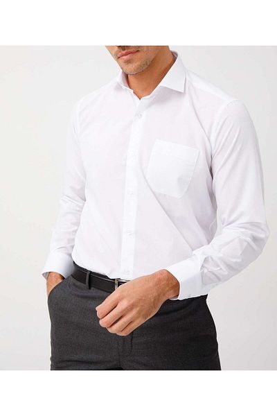 ATİLLA ÖZER Мъжки бели вратовръзки за риза Regularfit / Relaxed Fit Easy Iron, подарък 3 броя