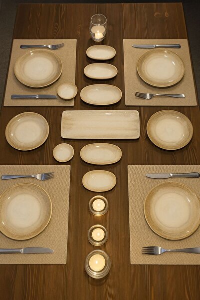 Bonna Porselen Patera Gourmet 6 Kişilik 17 Parça Kahvaltı Takımı