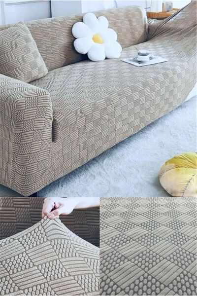 seltenet Husa de scaun elastică lavabilă Jacquard pentru 3 persoane |   Husa ...