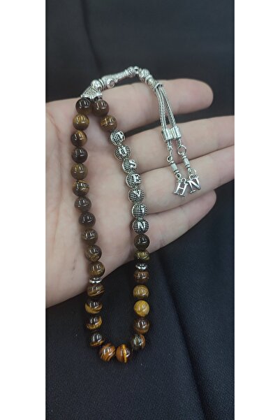 ztt Kişiye Özel İsimli Doğal Taş Tesbih- Hediye Tesbih- Kaplan Gözü Tesbih