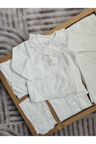Caramell İncibaby 100% Natural Cotton Cute Rabbit Baby Girl Hospital Release New Season